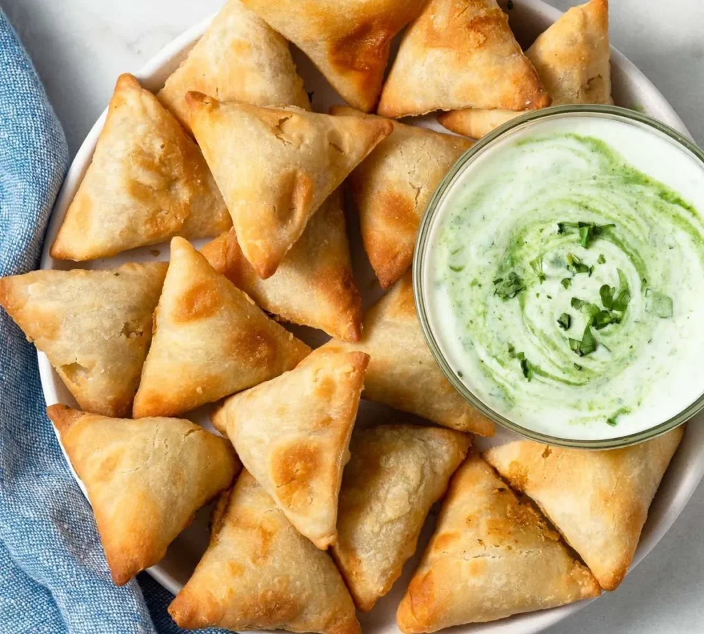 10 Easy Air Fryer Desi Snacks Recipes for Guilt-Free Tea Time 2 - aloo samosa in air fryer result - Desi Cooking Academy aloo-samosa-in-air-fryer