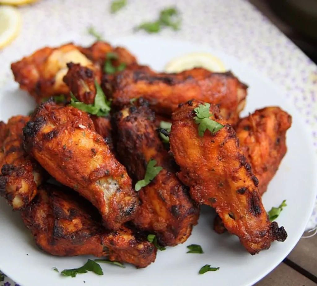 10 Easy Air Fryer Desi Snacks Recipes for Guilt-Free Tea Time 7 - chicken tandoor wings air fry result - Desi Cooking Academy chicken-tandoor-wings-air-fry
