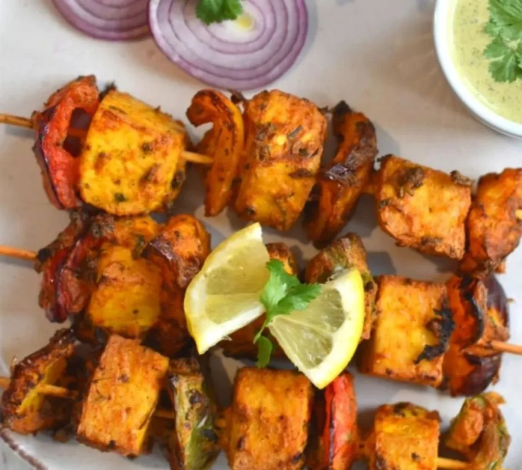 10 Easy Air Fryer Desi Snacks Recipes for Guilt-Free Tea Time 9 - tofu tikka bites air fry result - Desi Cooking Academy tofu-tikka-bites-air-fry